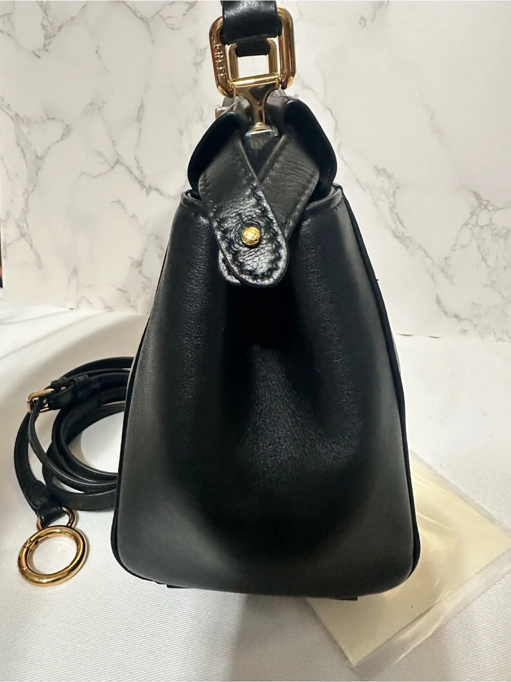 FENDI ❤️🌟PEEKABOO MINI BLACK CALF LEATHER ⭐️ - Picture 5 of 15